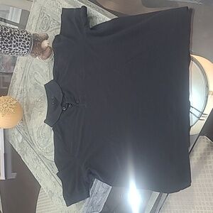 HUGO BOSS MEN'S BLACK POLO GOLF SHIRT MEDIUM